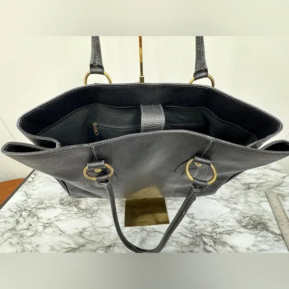 Cristian Genuine Leather Black Tote Bag – Made in Italy - Picture 2 of 10